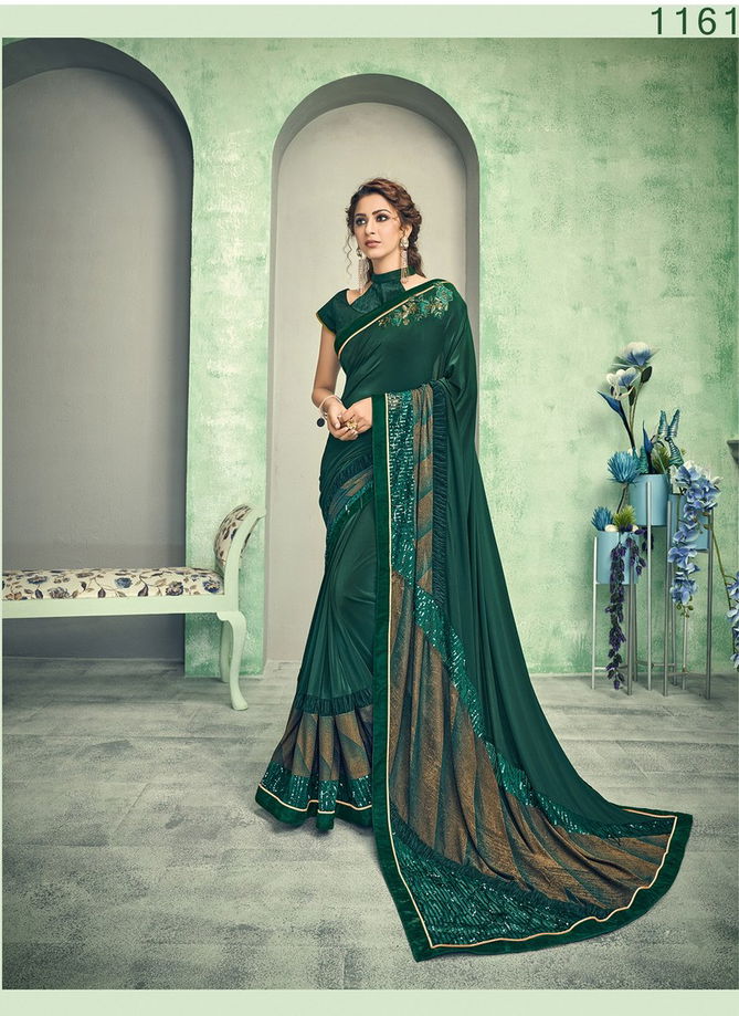 MAHOTSAV FELICITY Latest Designer Fancy Party Wear Sequins Embroidery Handwork Butta Heavy Silk Saree Collection 